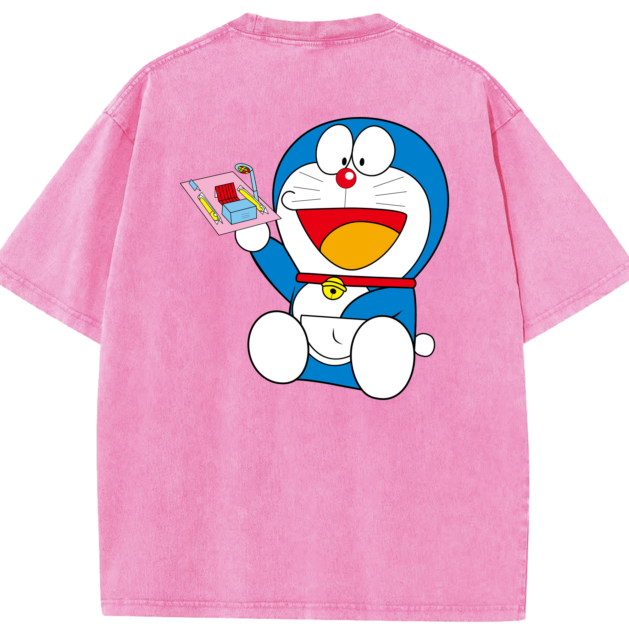 （画像用） ドラえもん Doraemon 綿100% ヴィンテージ風 半袖Tシャツ（背面プリント）